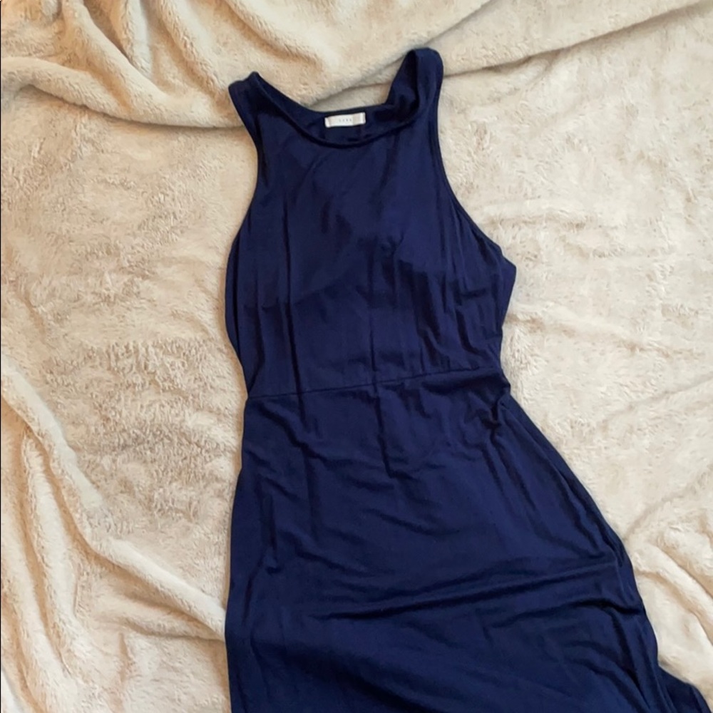 Navy sleeveless maxi with twist back